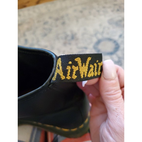 Dr. Doc Martens PASCAL black leather combat boot, fits like women’s size 10 - Picture 5 of 12